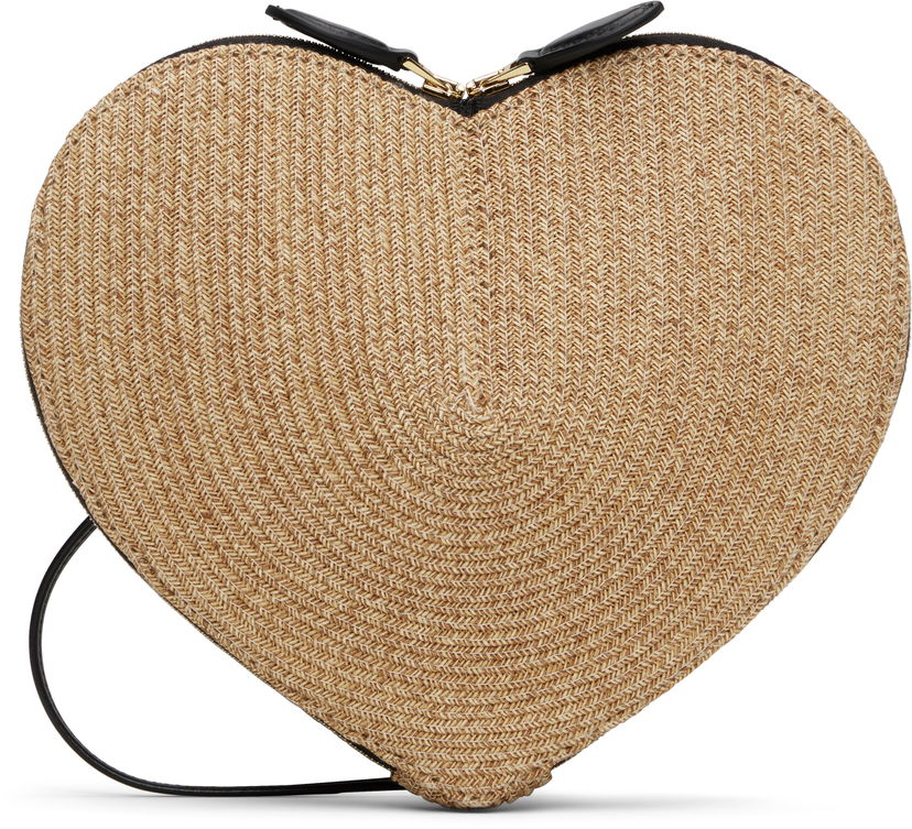 Ručna torbica Alaïa ALAÏA 'Le Cœur' Raffia Heart Bag Bež | AA1P003CA573