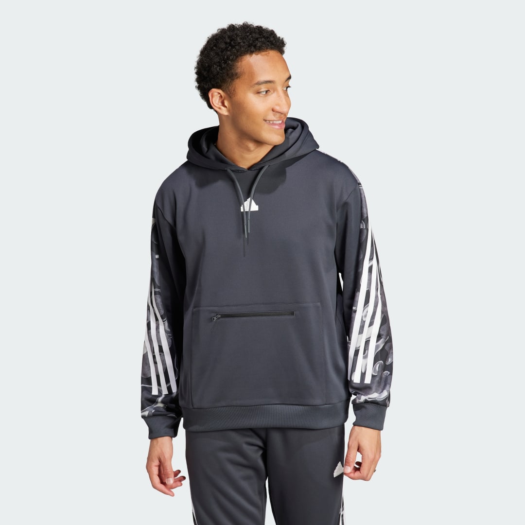 Dukserice adidas Performance Future Icons Allover Print Hoodie Siva | IB6126, 1