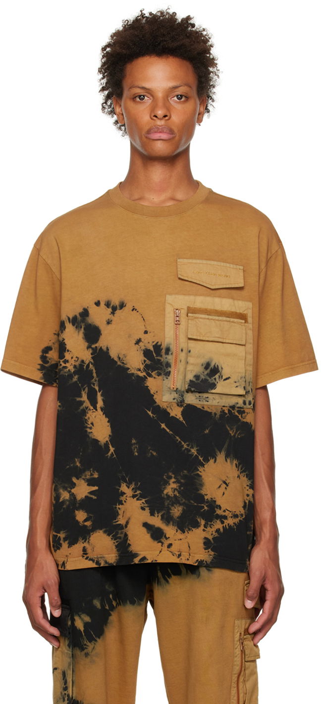 Majica kratkih rukava Feng Chen Wang Feng Chen Wang Bleached Pocket T-Shirt Smeđa | FMF14TS02