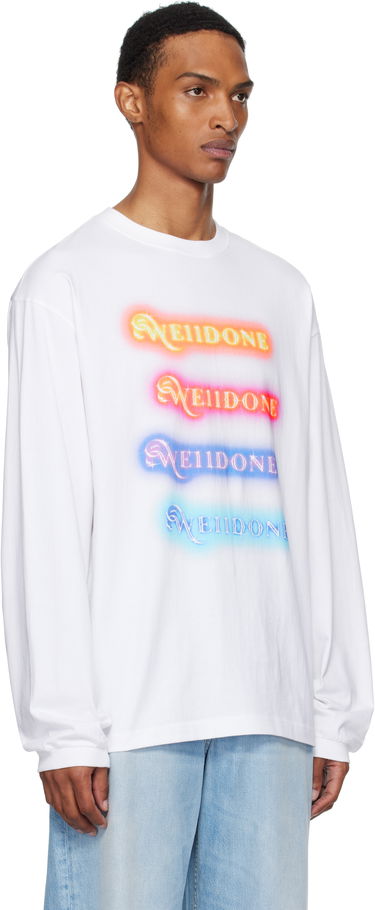 Majica kratkih rukava We11done We11done Neon Logo Long Sleeve Tee Bijela | WD-TT2-25-754-U-WH, 1