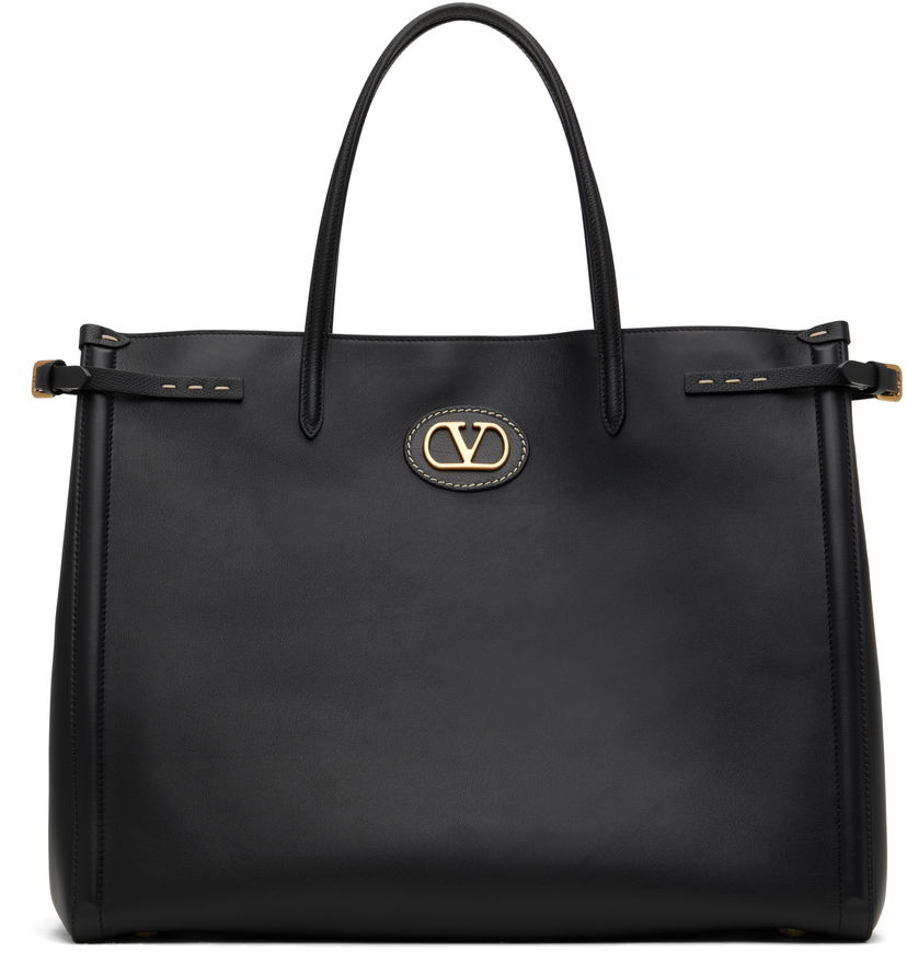 Tote bag Valentino Valentino Garavani Antibes Medium Calfskin Tote Crna | 6Y2B0D15RBN