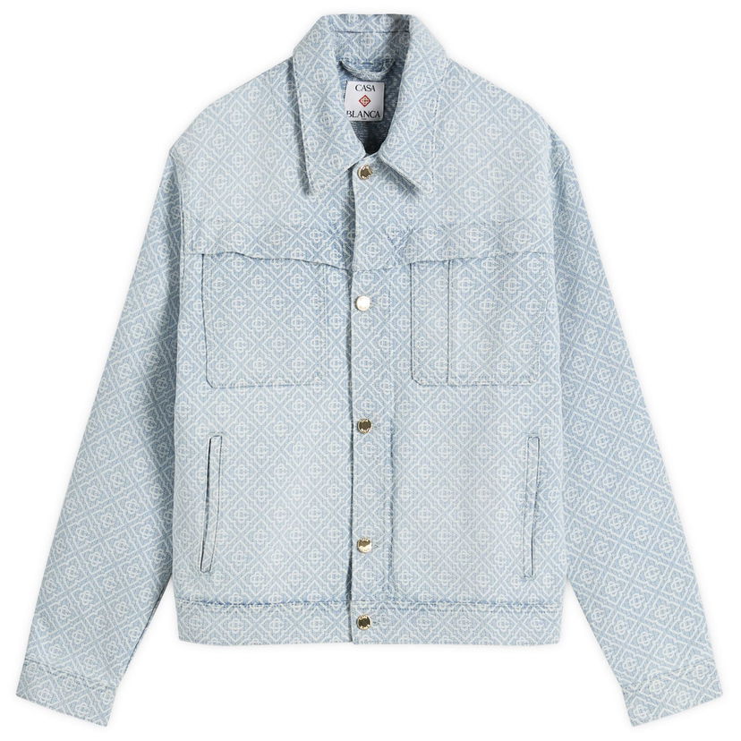 Jakna Casablanca Casablanca Monogram Denim Jacket, Size Large Plava | MPF25-JK-401-02