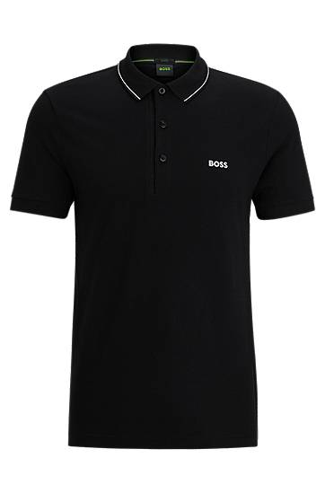 Polo majica BOSS BOSS Slim Fit Pique Polo Shirt Crna | 50506195