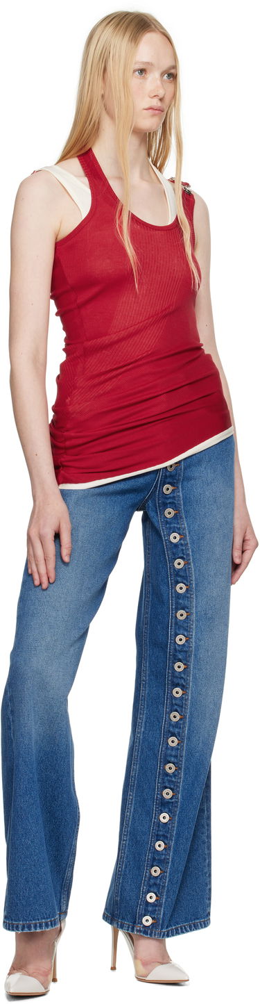 Majica bez rukava Jean Paul Gaultier Jean Paul Gaultier Draped Double Tank Top Crvena | 25/34-F-DB053-J092-3003, 3