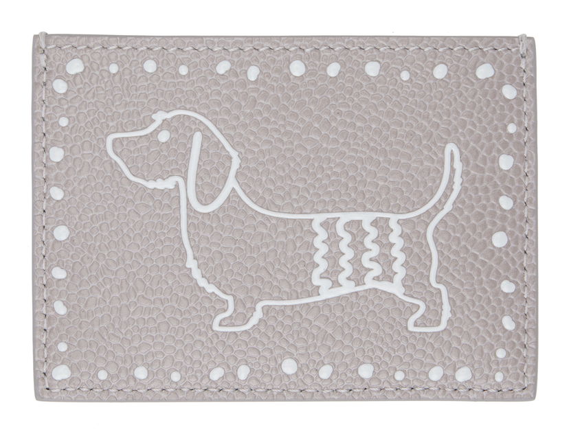 Novčanik Thom Browne Pebbled Leather Card Holder Siva | UAW062A-00198