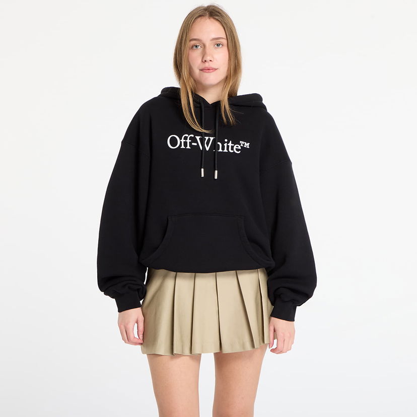 Dukserice Off-White Big Logo Bookkish Over Hoodie Crna | OWBB058C99FLE0011001