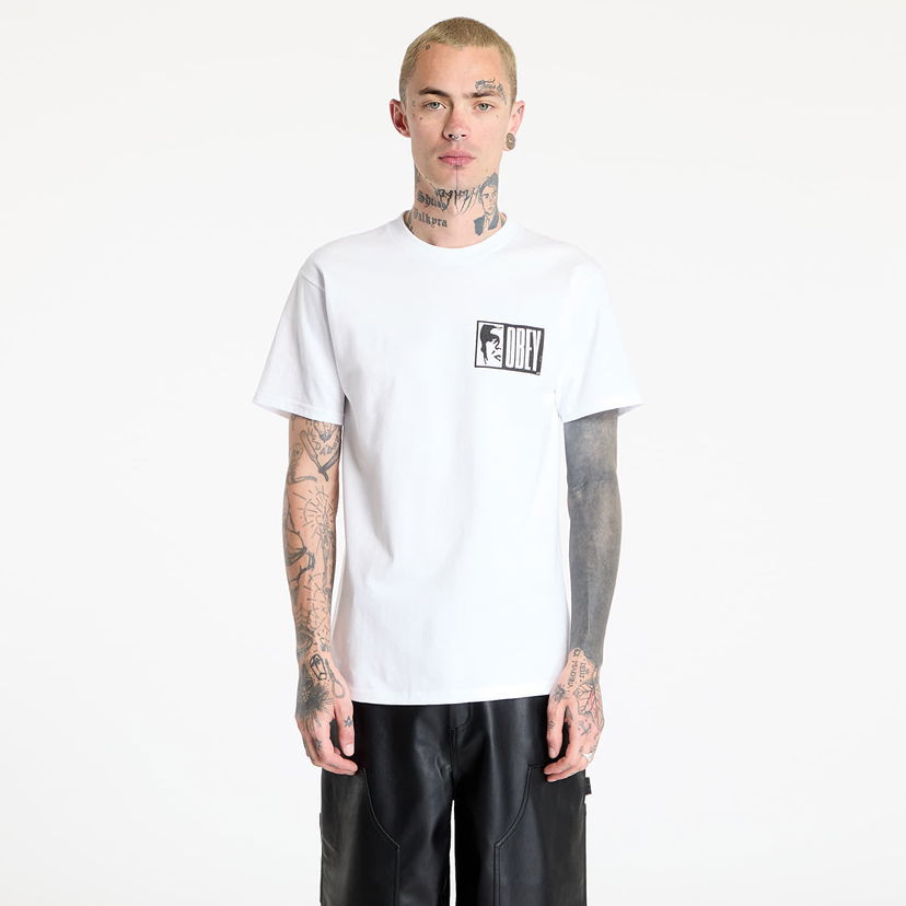 Majica kratkih rukava OBEY OBEY Half Icon T-Shirt Bijela | 165264117