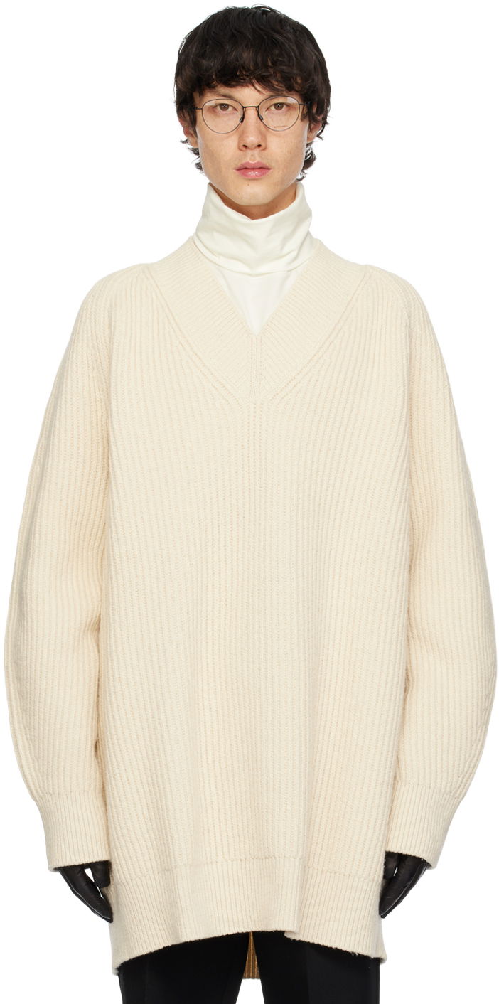 Džemper Jil Sander V-Neck Sweater Bijela | J22GP0192_J14698, 0
