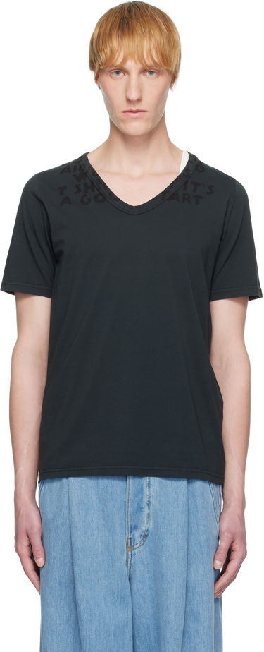 Majica kratkih rukava Maison Margiela MM6 Maison Margiela V-Neck Jersey T-Shirt Crna | SH2GC0022 M20115, 0