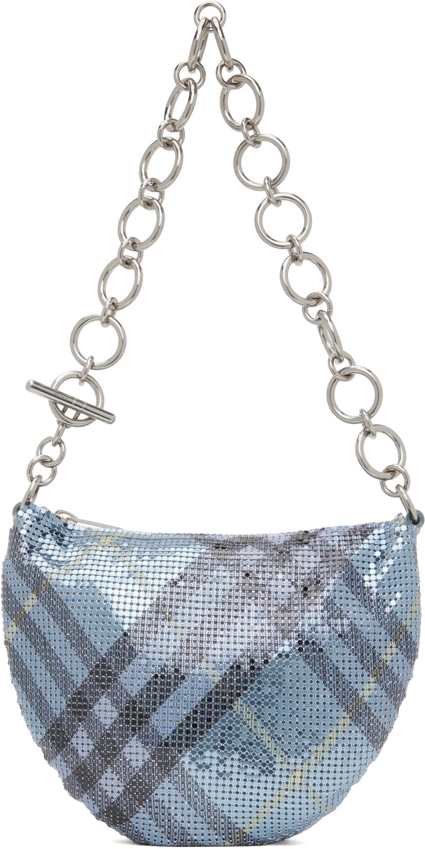 Torba za rame Burberry Burberry Chainmail Shoulder Bag Plava | 8108398