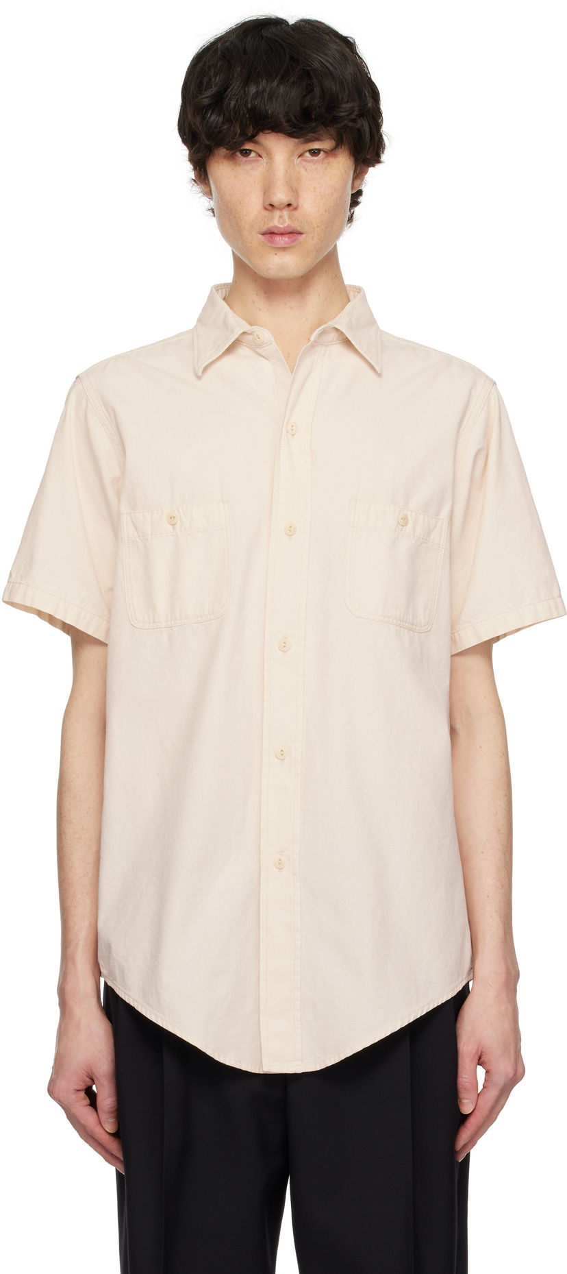 Košulja Maison Margiela Maison Margiela Chambray Short Sleeve Shirt Bež | S50DR0010 M30022