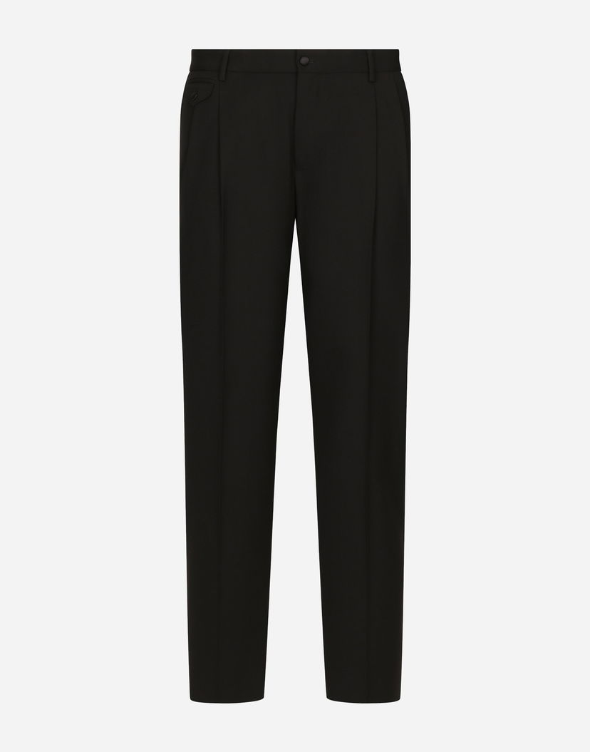 Hlače Dolce & Gabbana Classic Wool Pants Crna | GY6UETFU27JN0000