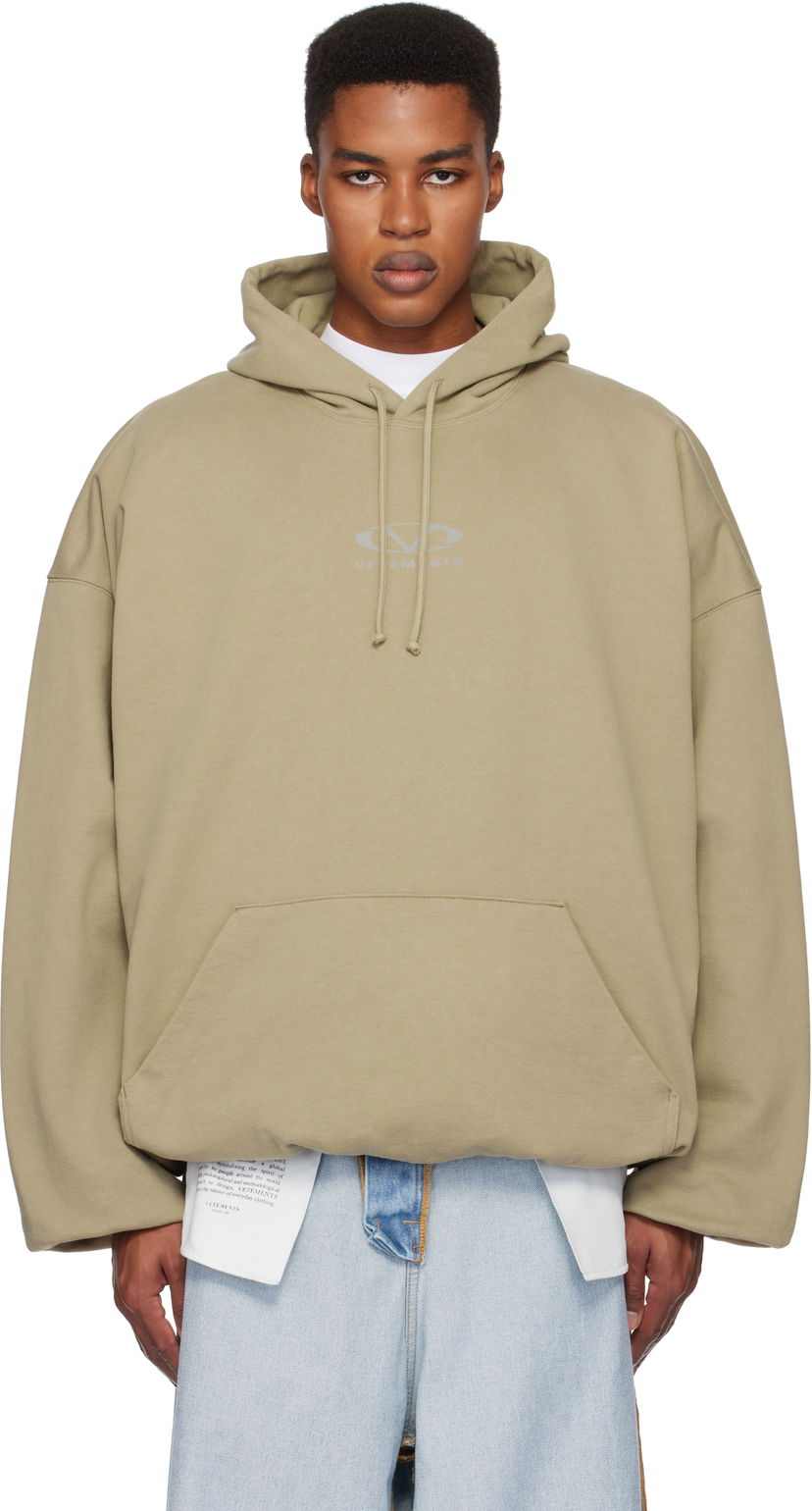 Dukserice VETEMENTS Oval Logo Cropped Boxy Hoodie Zelena | UA66HD600T