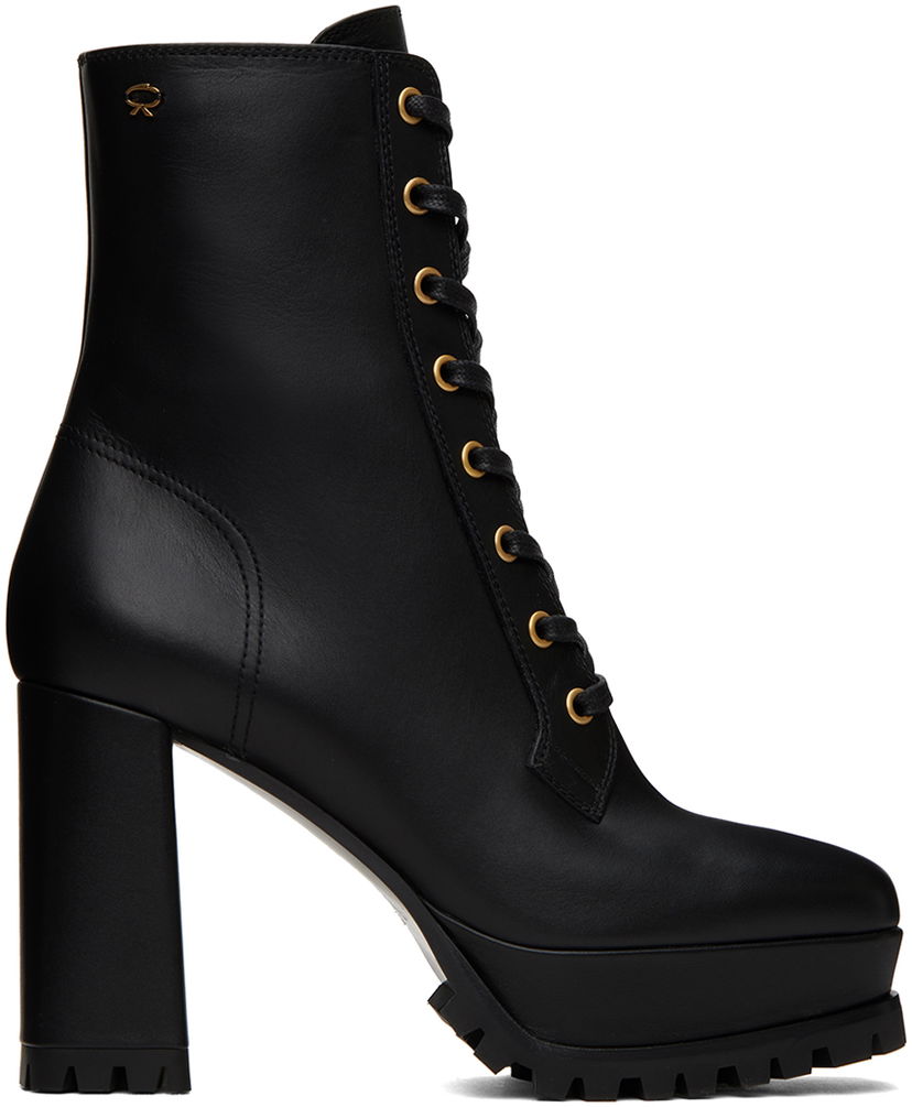 Tenisice i cipele Gianvito Rossi Platform Lace-Up Boots Crna | G73077.70RIC.VGI