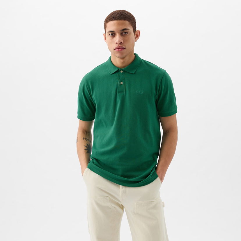 Majica kratkih rukava GAP Logo Pique Polo Irish Clover Zelena | 586306-16