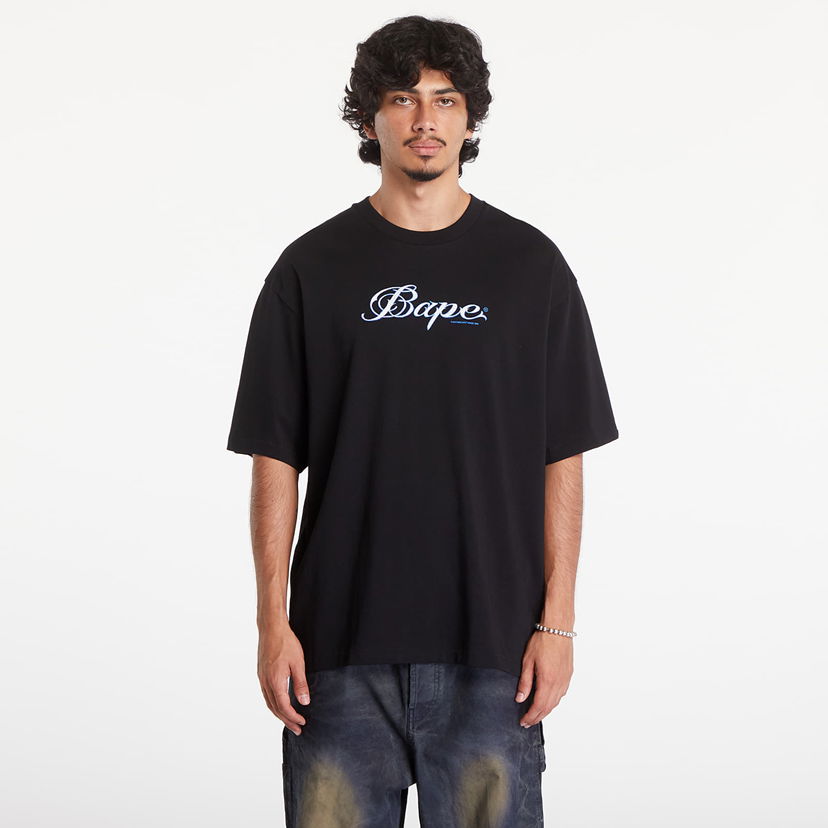 Majica kratkih rukava BAPE A BATHING APE Logo Relaxed Fit Short Sleeve Tee Crna | 001TEK801316M BLK