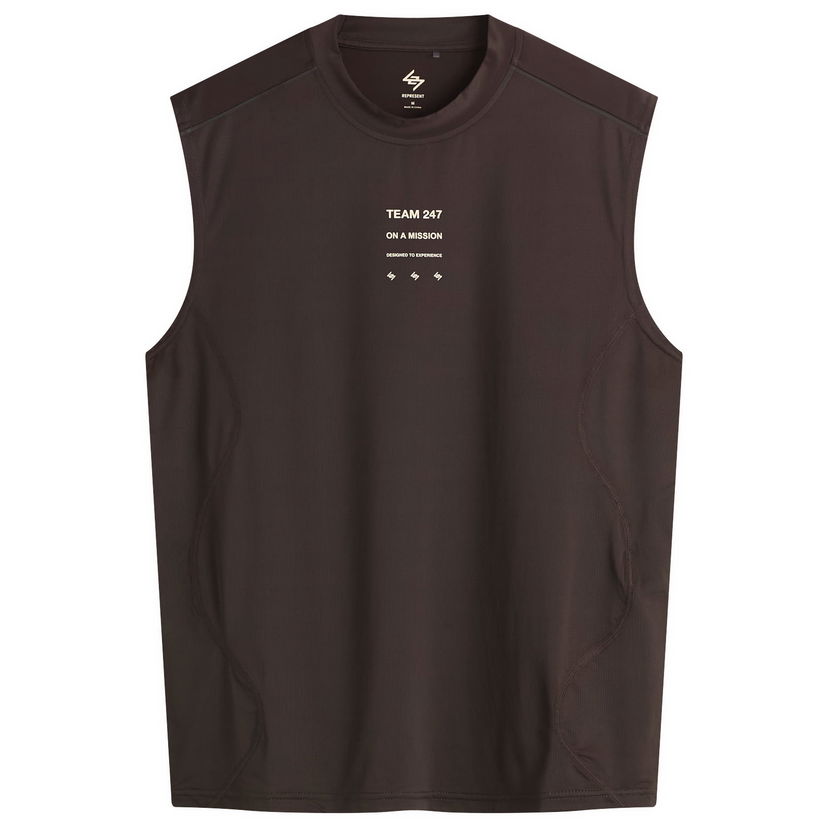 Majica bez rukava Represent Clo 247 Mesh Runner Tank T-Shirt Smeđa | 247M100019-17