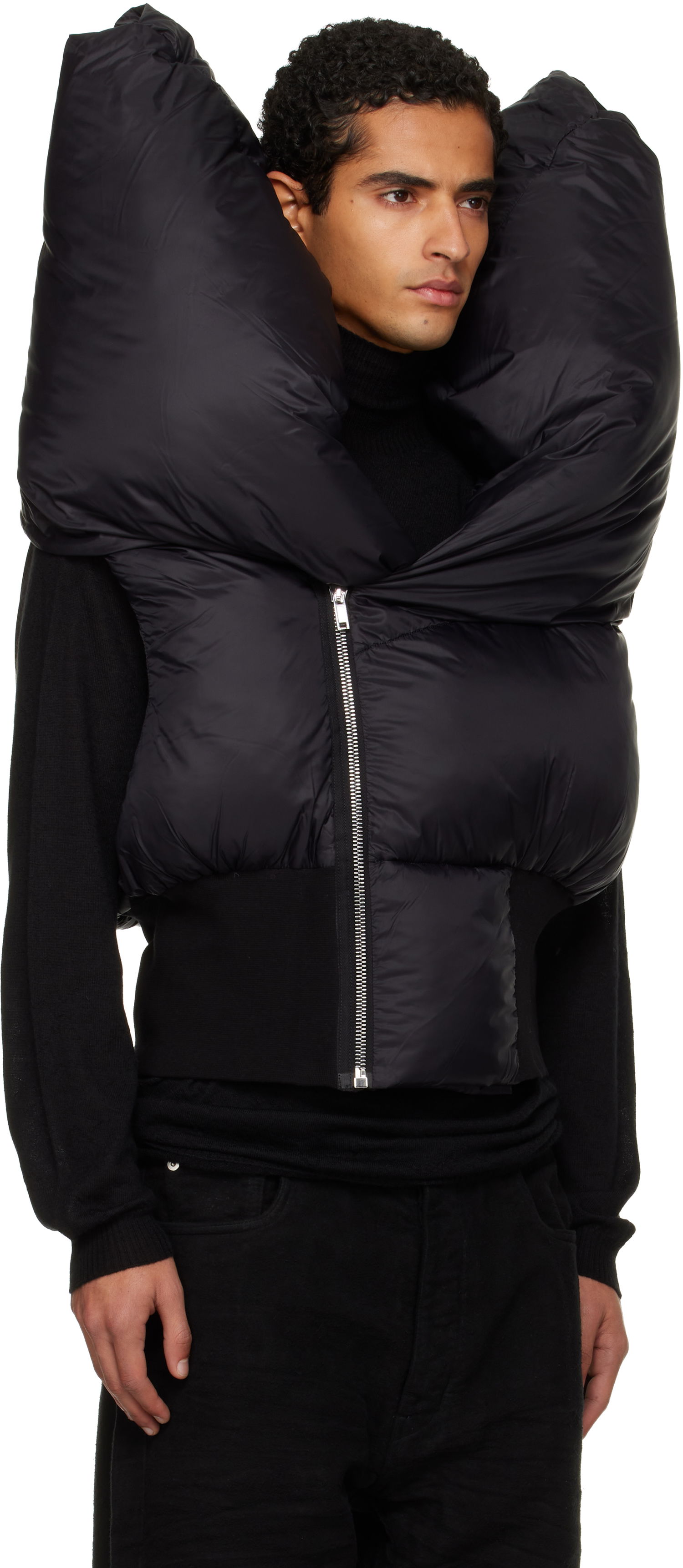 Prsluk Rick Owens Concordians Anubis Padded High-Collar Vest Crna | DU02E7790 NP, 1