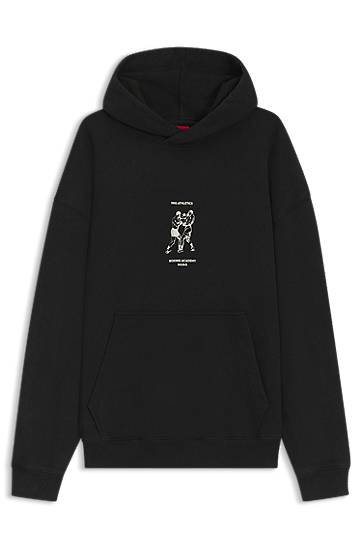 Dukserice BOSS Terry Hoodie with Boxing Artwork Crna | 50542399