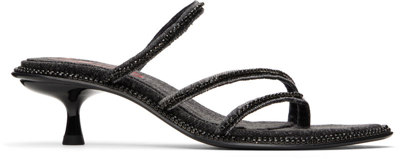 Njega cipela Diesel D-Havanna Kittie Embellished Denim Heels Crna | Y03603 PR853