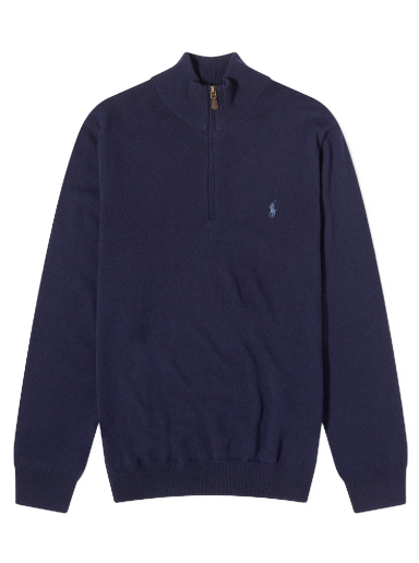 Dukserice Polo by Ralph Lauren Polo Ralph Lauren  Lambswool Half Zip Knit Hunter Tamnoplava | 710876756001