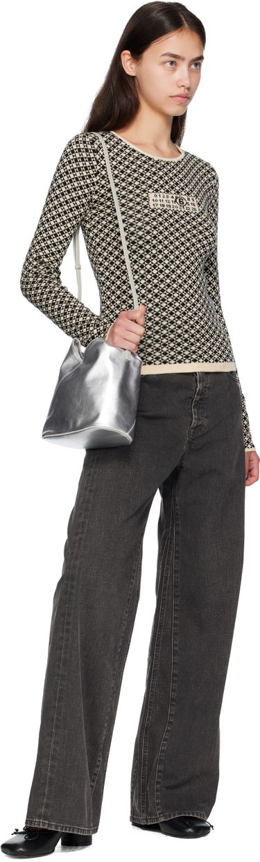 Džemper Maison Margiela MM6 Maison Margiela Allover Check Knit Sweater Bež | S52HL0050 M13137, 3