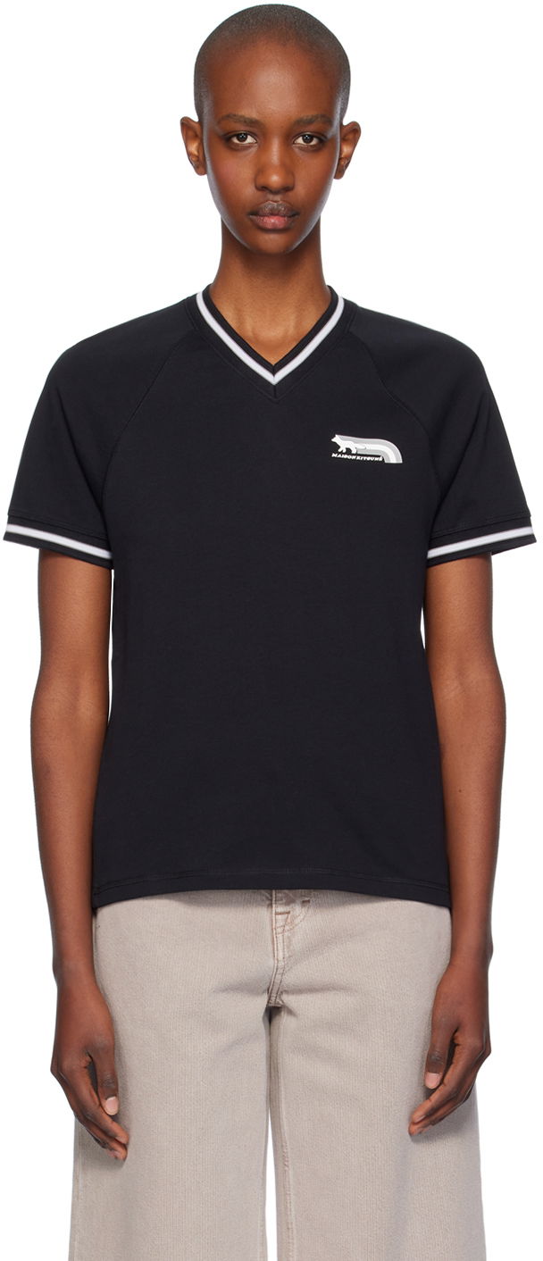 Majica kratkih rukava MAISON KITSUNÉ Fox Raglan T-shirt Crna | NW00112KJ0119