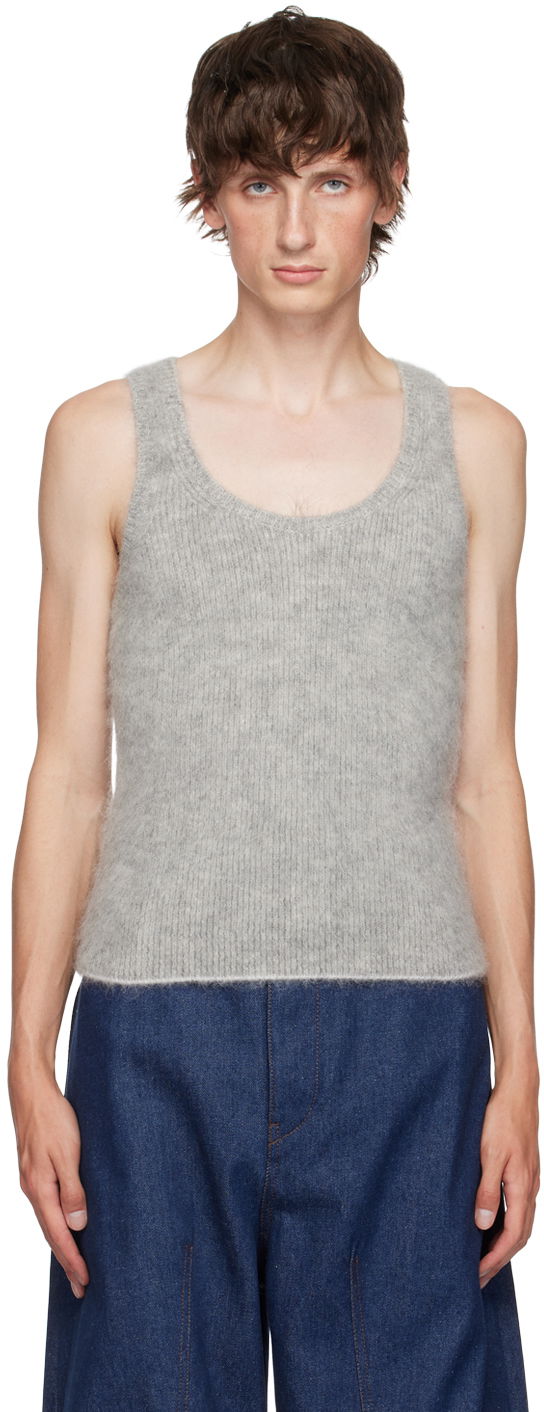 Majica bez rukava Jacquemus Gray La Casa 'Le débardeur Pitatto' Tank Top Siva | 24H246KN502-2317