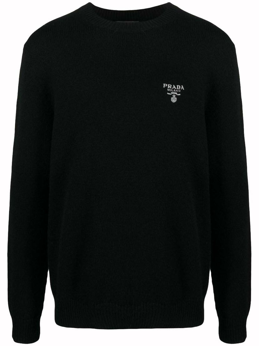 Džemper Prada Cashmere Logo Knitwear Crna | UMB424S22211LM