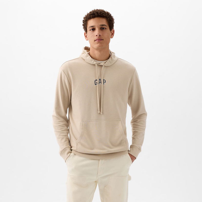 Dukserice GAP French Terry Pullover Mini Logo Hoodie Bedrock 291 Bež | 868455-03
