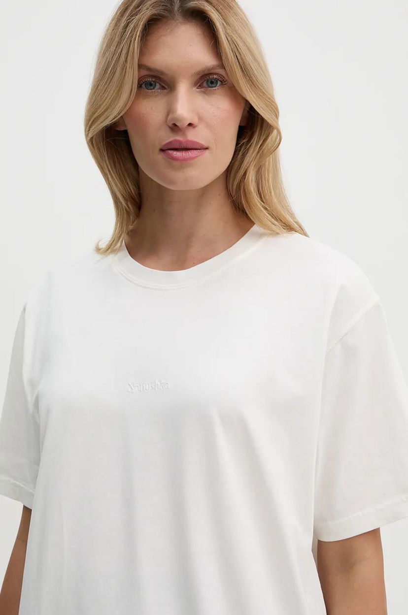 Majica kratkih rukava Nanushka Oversized Fit Cotton Tee Bijela | NU24CRSH00300