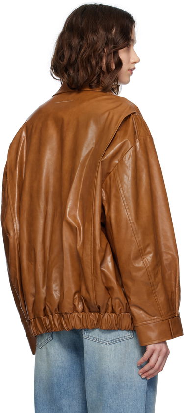 Bomber jakna Maison Margiela MM6 Maison Margiela Oversized Faux-Leather Bomber Jacket Smeđa | S52AM0325 M35465, 2
