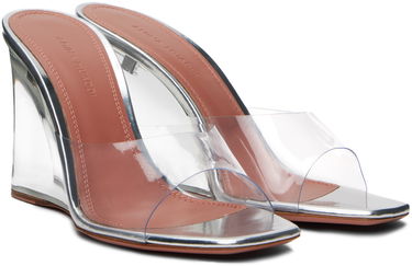 Dodaci Amina Muaddi Amina Muaddi Lupita Glass Wedge Sandals Metalik | LUPITA GLASS WEDGE PLEXI PVC, 3