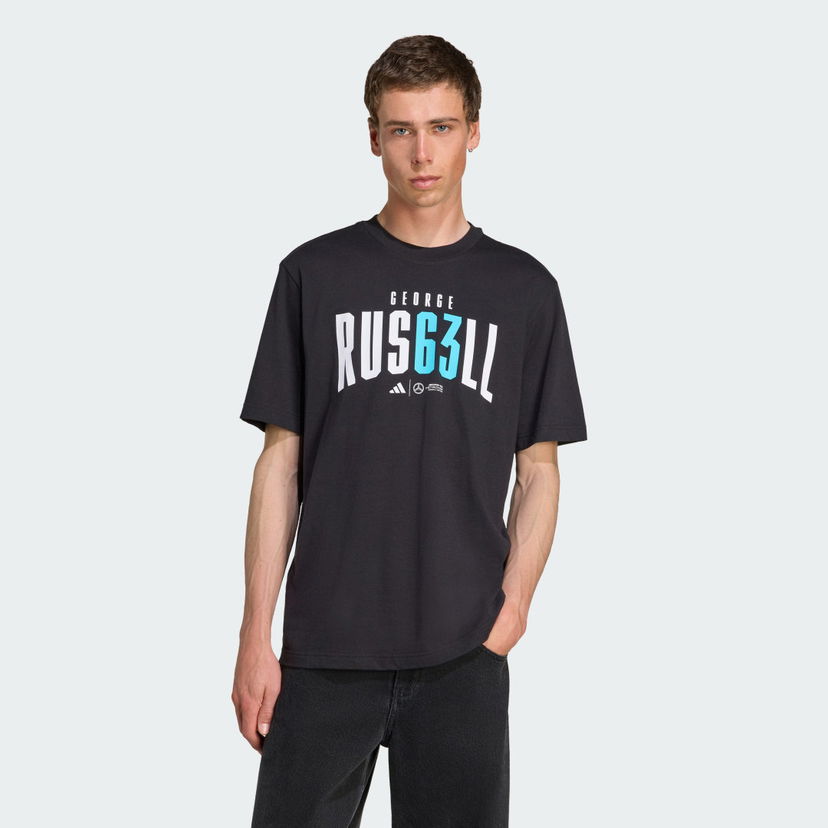 Majica kratkih rukava adidas Performance Mercedes-AMG Petronas Formula One Team George Russell T-Shirt Crna | JZ8905