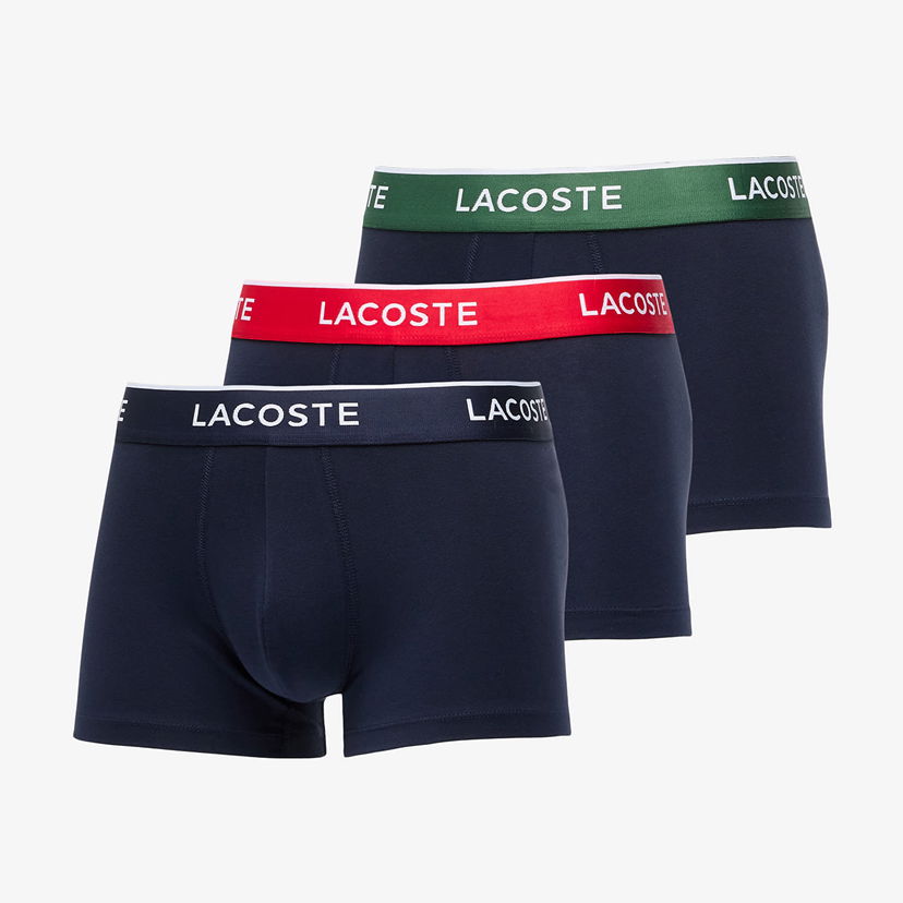 Bokserice Lacoste Lacoste Men's Trunk Underwear - 3-Pack Tamnoplava | 5H1297 HY0