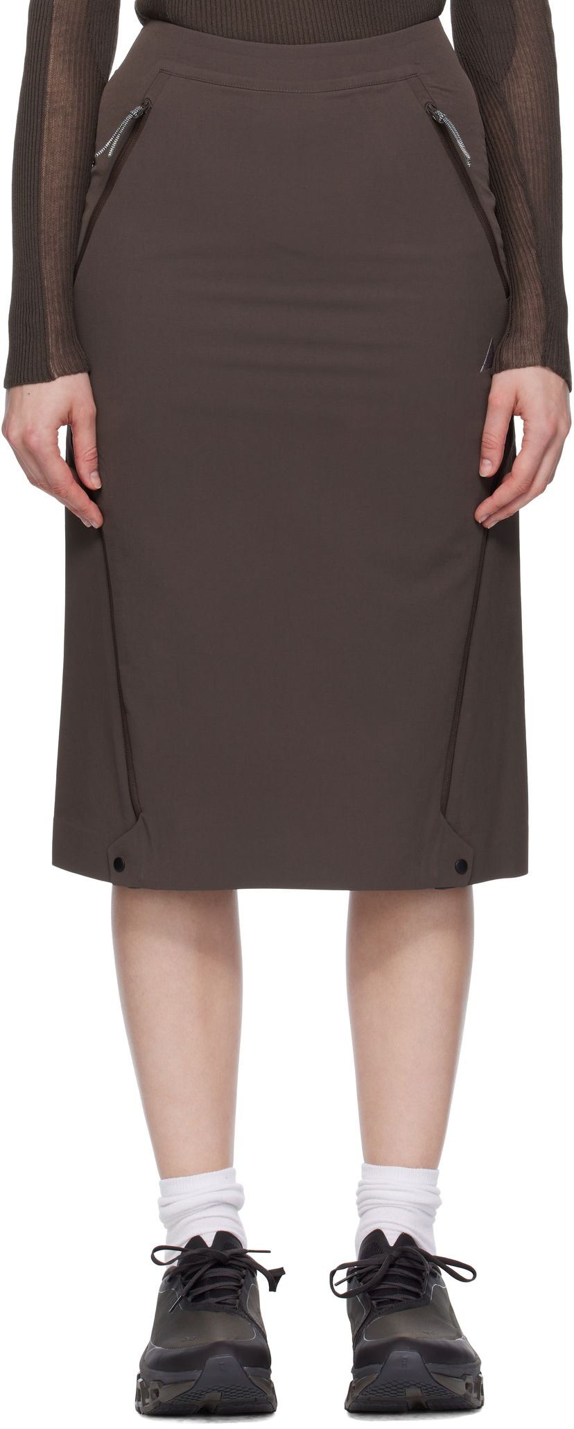 Suknja ROA ROA Y Zip Sport Skirt Smeđa | RBWW019FA10