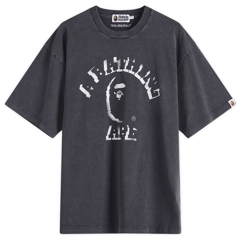 Majica kratkih rukava BAPE Garment Dye Spray Print Relaxed Fit Tee Crna | 001CSL301345M-BLK