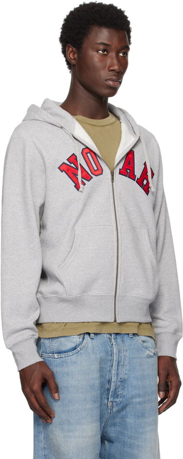 Dukserice Noah Noah Arch Appliqué Zip-Up Hoodie Siva | SS194SS25HGY, 1