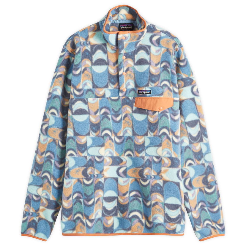 Džemper Patagonia Lightweight Synchilla Snap-T Pullover Fleece Swallowtail Geo, Size Large Plava | 25551-SLGS