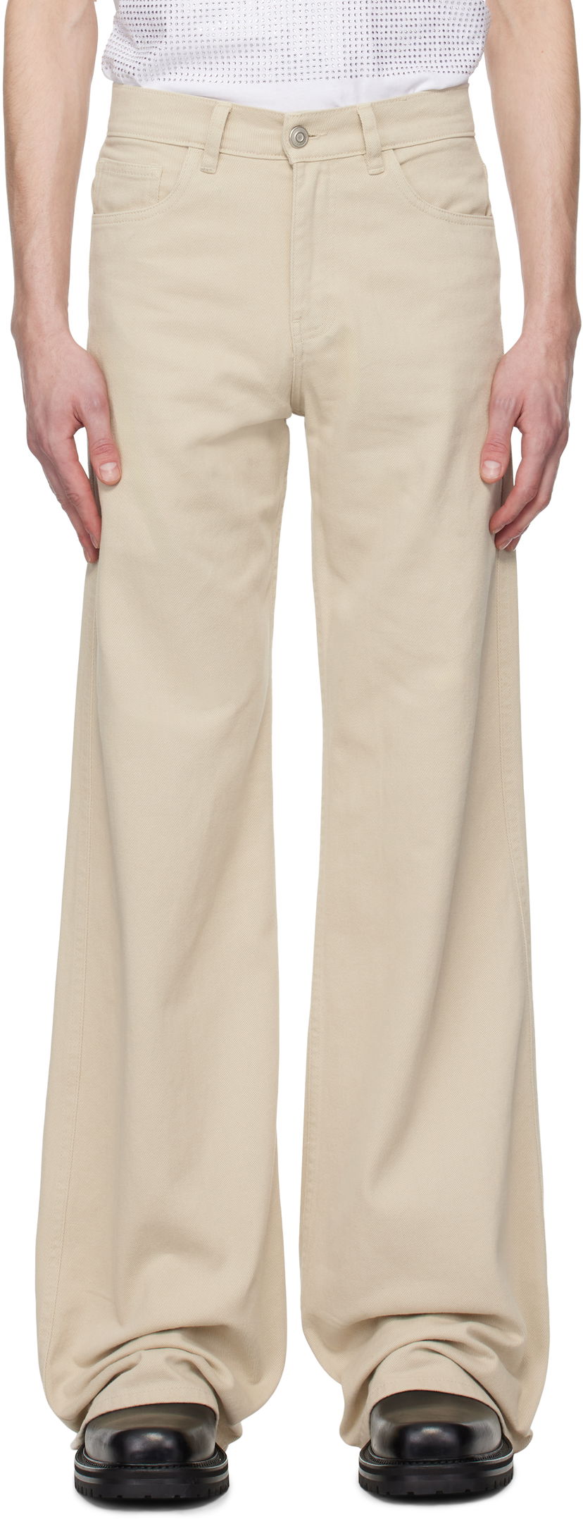 Hlače Coperni Coperni Wide Leg Jeans Bež | COPP95F2021MEN