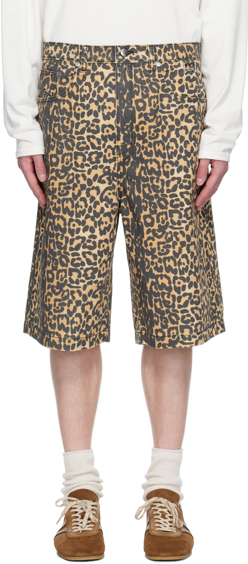 Kratke hlače Rhude Rhude Leopard Traxedo Baggy Denim Shorts Žuta | RHSS25SH05012