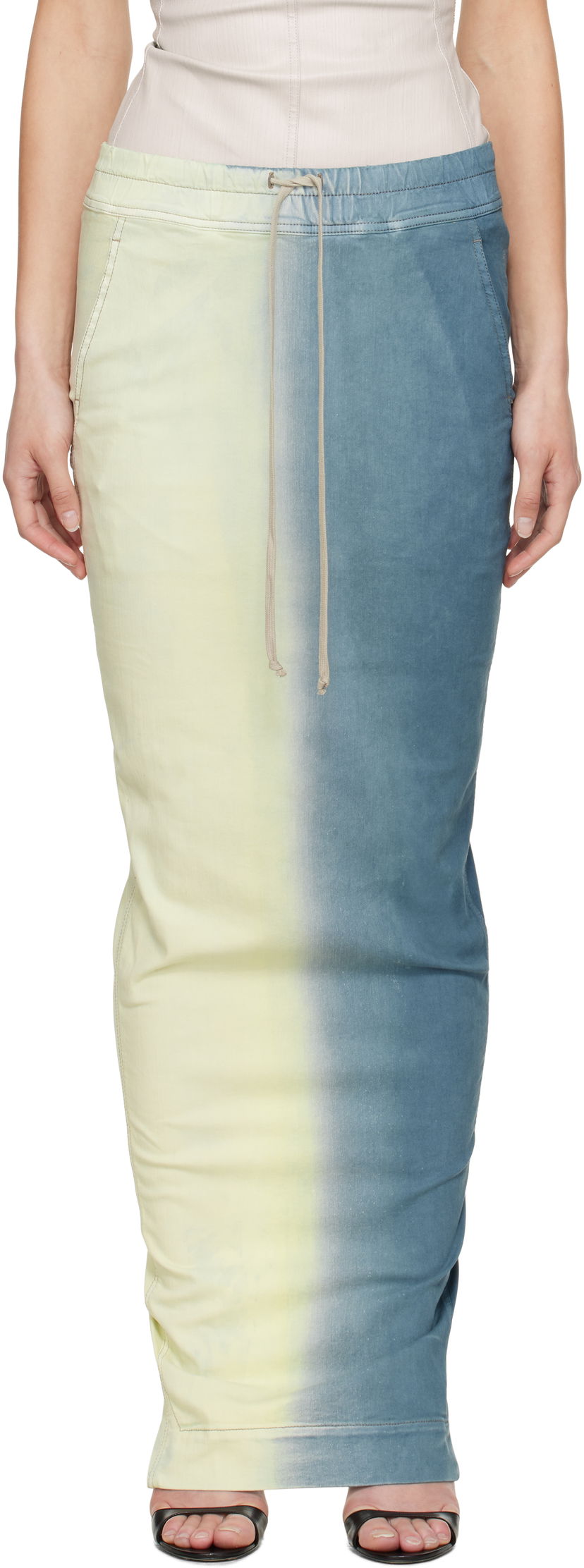 Suknja Rick Owens Rick Owens DRKSHDW Pull On Pillar Maxi Skirt Plava | DS01E3332 SDDE