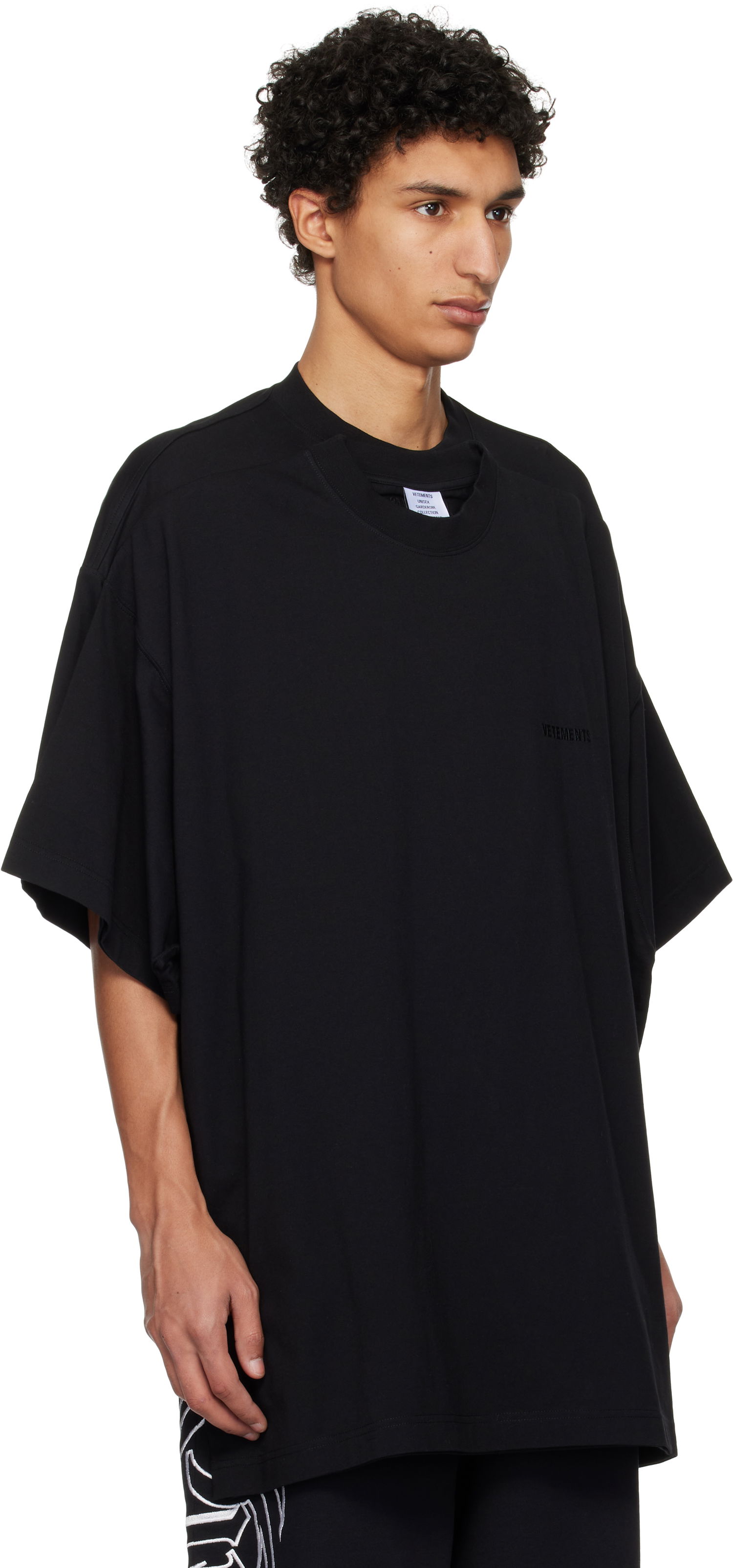 Majica kratkih rukava VETEMENTS Vetements Merged Double Oversized T-Shirt Crna | UA66TR635B, 1