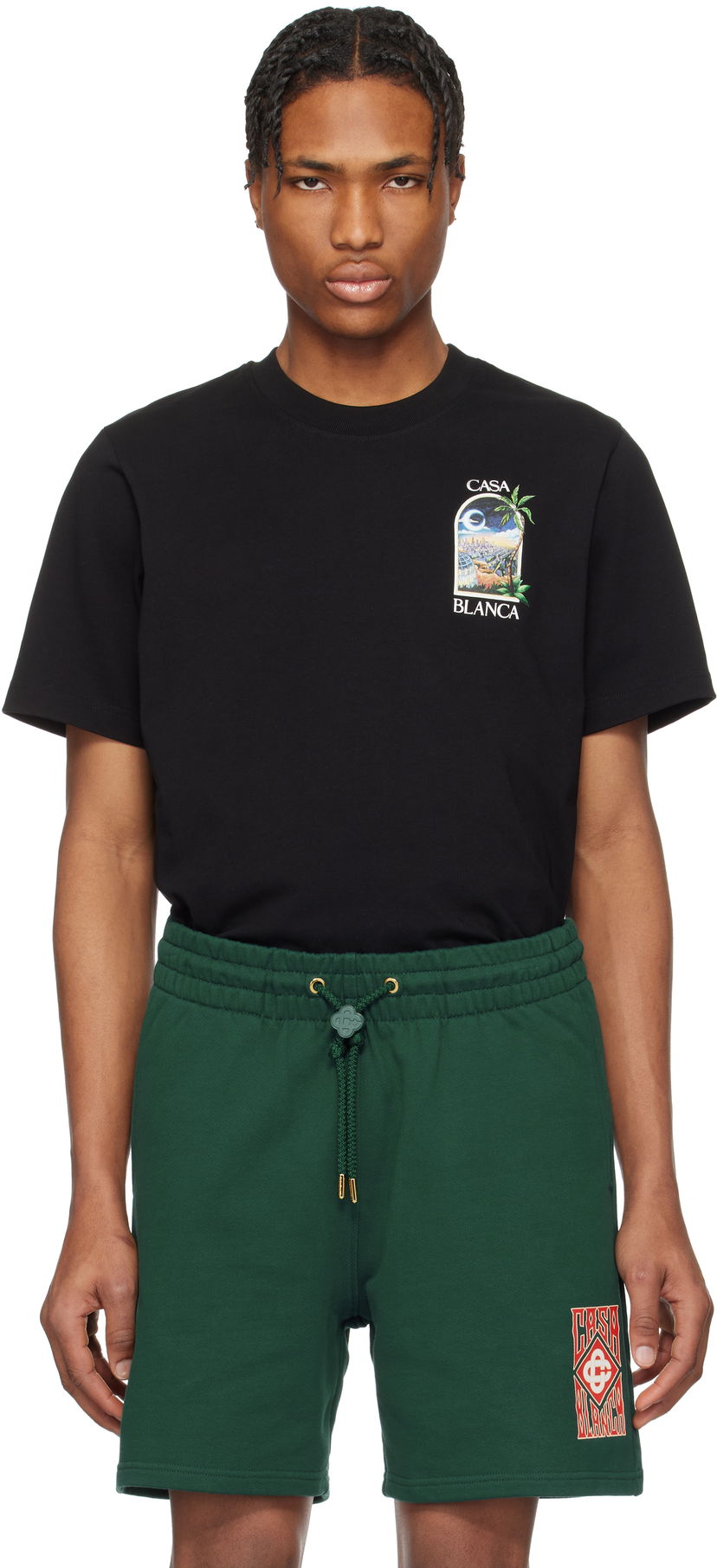 Majica kratkih rukava Casablanca Casablanca LA Night Graphic T-Shirt Crna | MS25-JTS-001-11