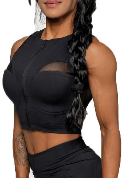 Majica bez rukava NEBBIA NEBBIA INTENSE Mesh Compression Push-Up Top Crna | 8424010