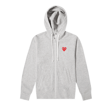 Dukserice Comme des Garçons PLAY Heart Full Zip Hoodie Siva | P1T249, 0