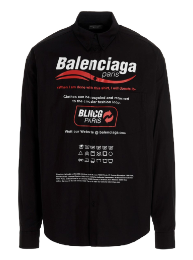 Košulja Balenciaga Dry Cleaning Logo Shirt Crna | 664626TEM161000