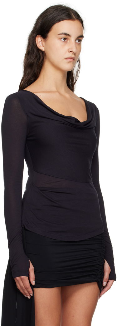 Majica kratkih rukava Helmut Lang Helmut Lang Cowl Neck Long Sleeve T-Shirt Crna | N06HW522, 1