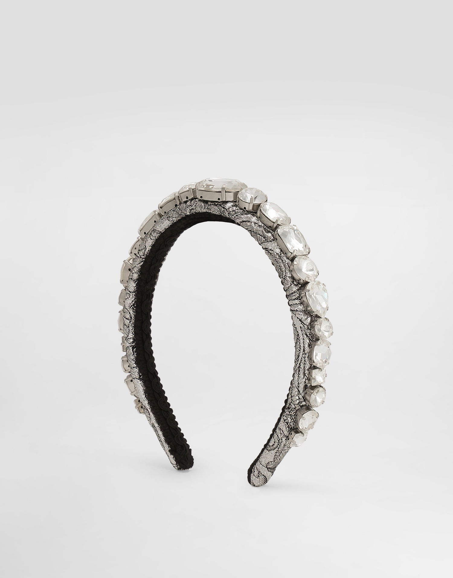 Dodaci Dolce & Gabbana Floral Jacquard Headband with Crystals and Embroidery Metalik | FY366ZGDDDMS8400, 1