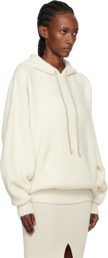 Dukserice Rick Owens Concordians Hun Oversized Knitted Hoodie with Kangaroo Pocket Bež | RO02E4660 KWP, 4